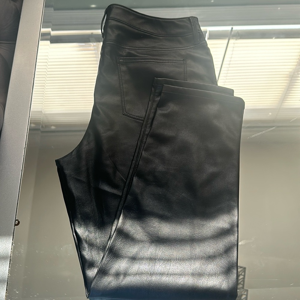 Black Faux leather pants from Chico’s. Practically New. Worn once.